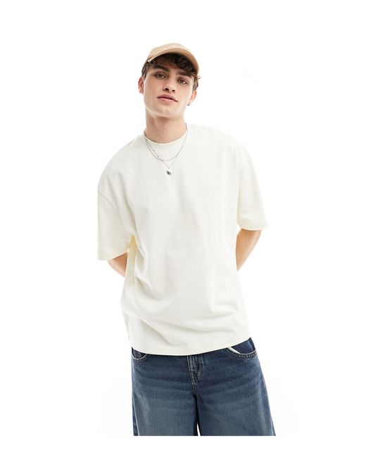 Camiseta extragrande con bordado ASOS de hombre de color White