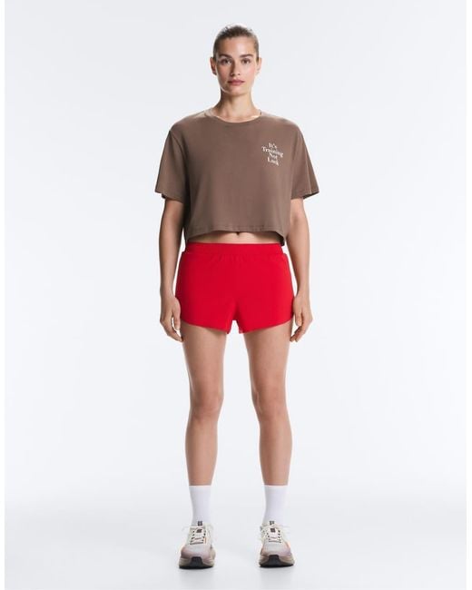 Oysho Red 6Cm Low-Rise Technical Shorts