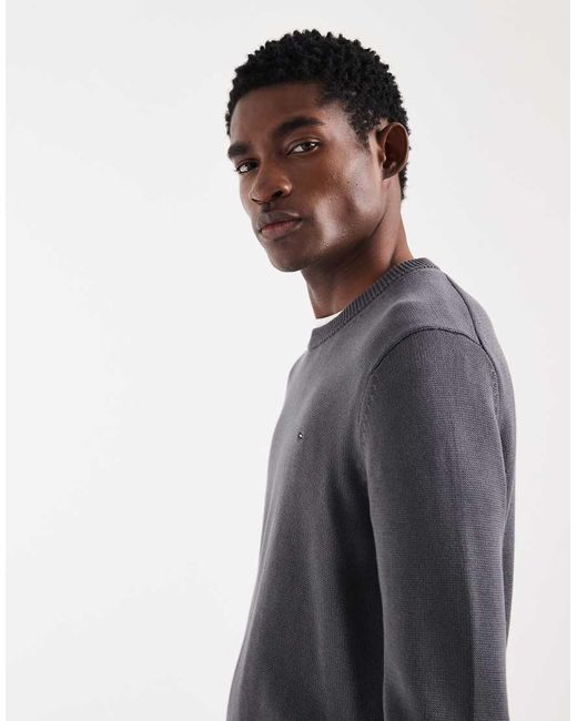 Tommy Hilfiger Gray Chest Logo Slim Jumper for men