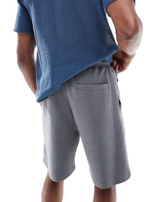 ASOS Blue Oversized Textured Short for men