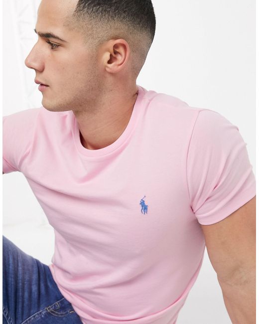 T-shirt à logo Polo Ralph Lauren pour homme en coloris Rose | Lyst