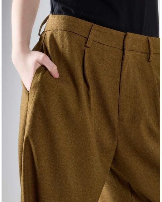 Glamorous Brown Tailored Wide-Leg Pants