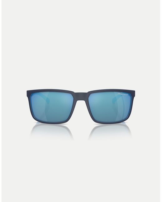 Arnette – stripe – rechteckige, polarisierte sonnenbrille mit oberseite in Blue für Herren