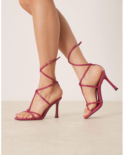 ASOS Natural Wide Fit Nobel Caged High Heeled Sandals