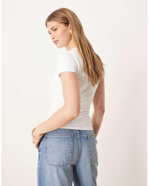 ASOS Naadloos Vormend T-Shirt Met Ronde Hals in het White