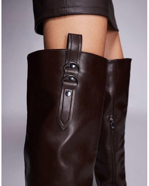 SIMMI Brown Simmi London Harrieta Heeled Over The Knee Boots