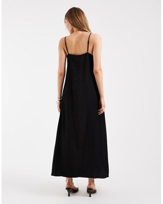 Pieces White Satin Cami Maxi Dress