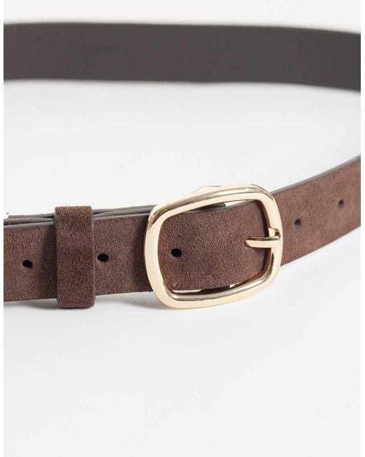 New Look White Suede Belt