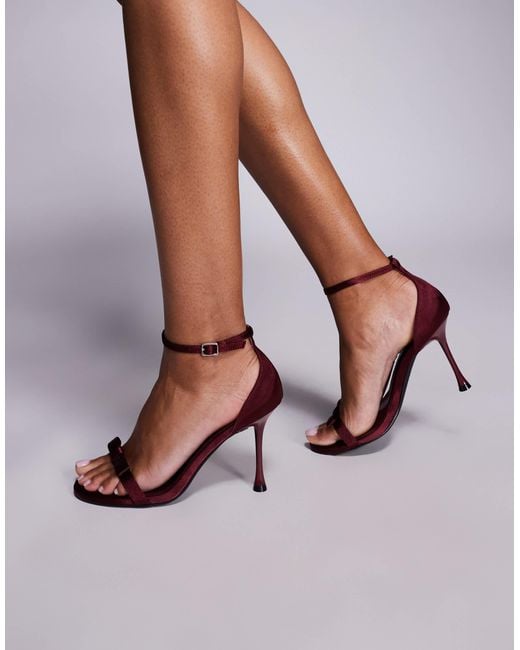 Public Desire Red Novie Heeled Sandals With Bows