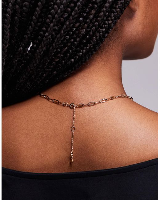 ALDO Black Daphneyy Chain Necklace With Circle Charm