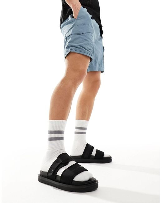 Calvin Klein White Double Bar Sandals for men