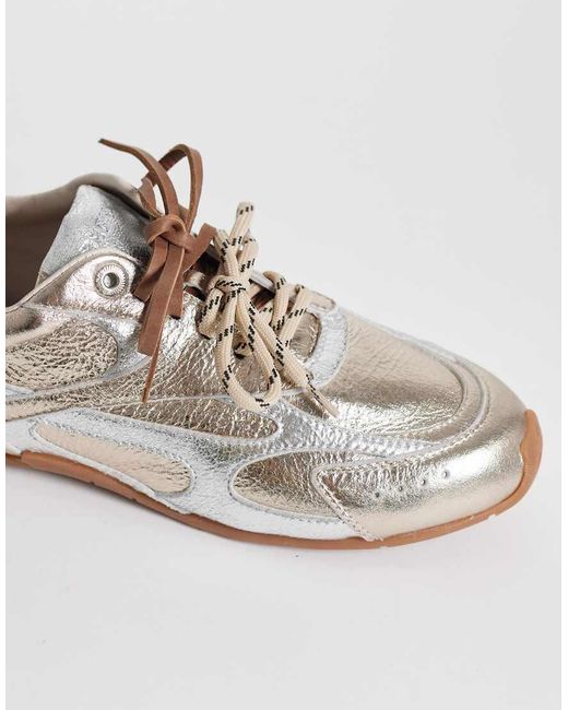 Bronx White Myr-aa Lace Up Trainers
