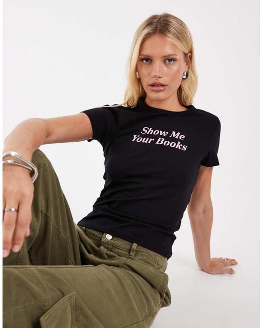 JJXX Black Show Me Your Books Baby T-shirt