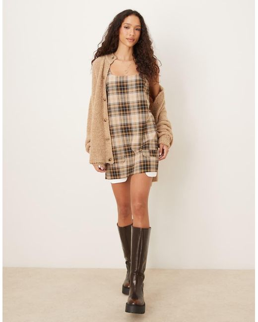 ASOS Natural Scoop Neck Mini Shift Dress