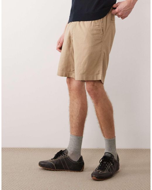 Jack & Jones Blue Drawstring Linen Mix Shorts for men