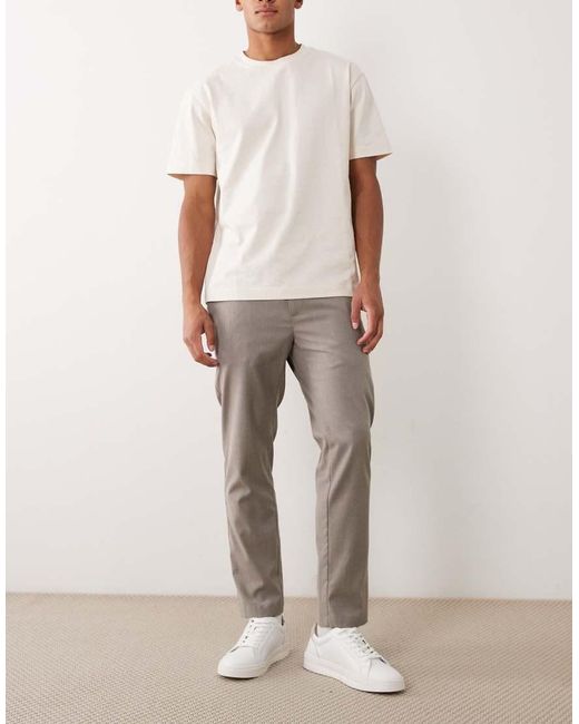 Mango Natural Pleat Front Adjustable Waist Trousers for men