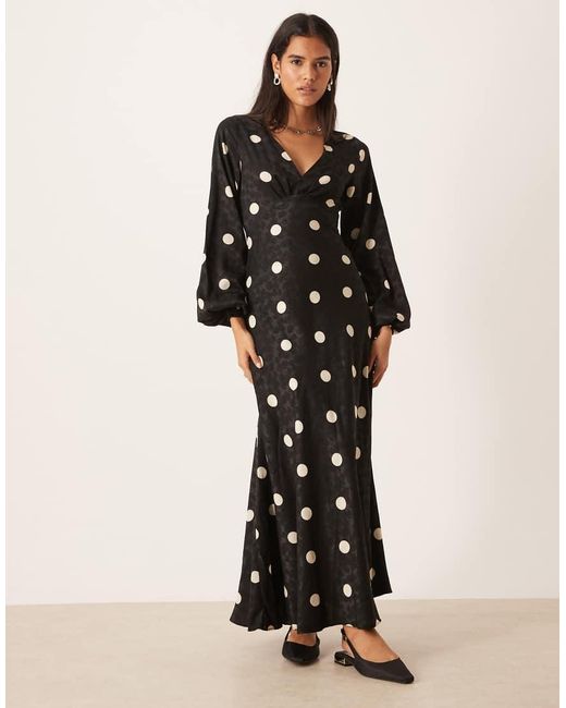Glamorous Black V-neck Jacquard Maxi Dress