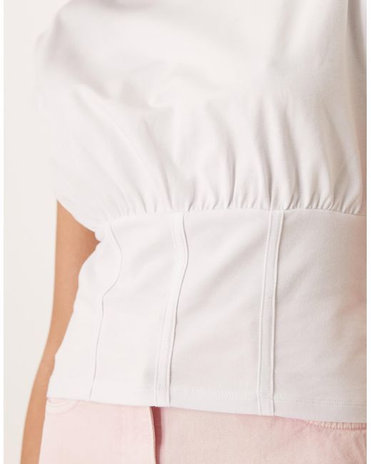 ASOS Pink Cinched Detail Tee With Corset Detailing