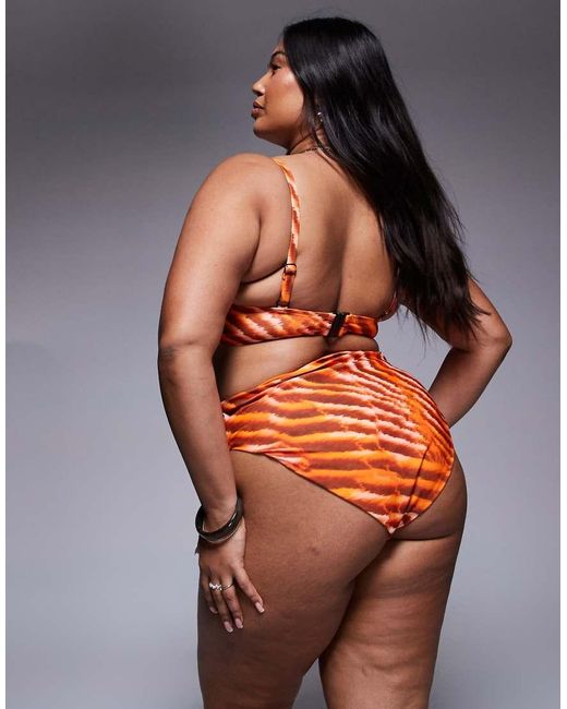 ASOS Orange Asos Design Curve Charlie High Waist Bikini Bottom