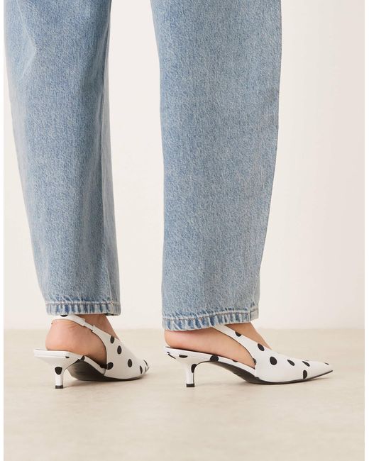 ASOS Brown Sydney Slingback Kitten Heel Shoes