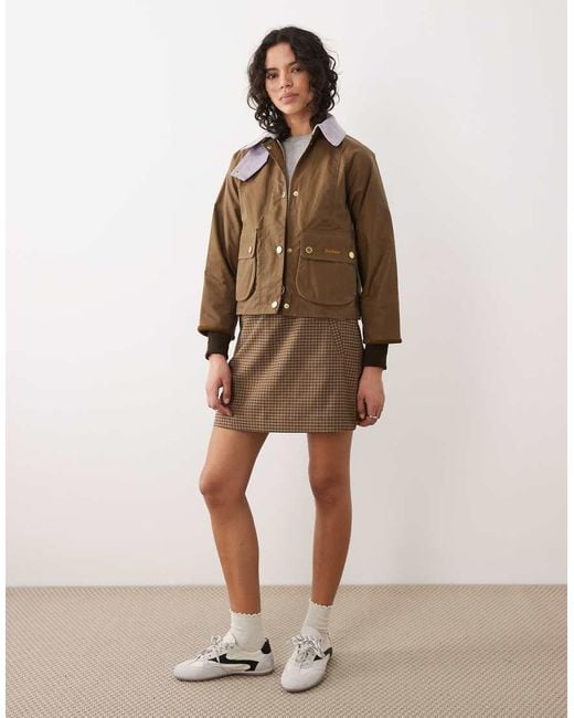 Barbour Brown Beadnell Cropped Wax Jacket
