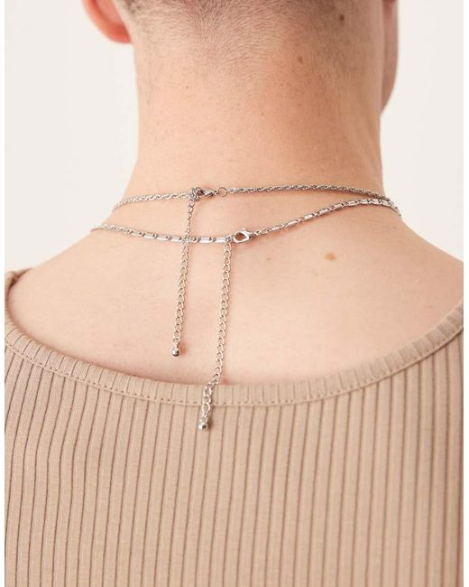 Confezione Da 2 Collane Con Catena Mista di ASOS in Natural da Uomo