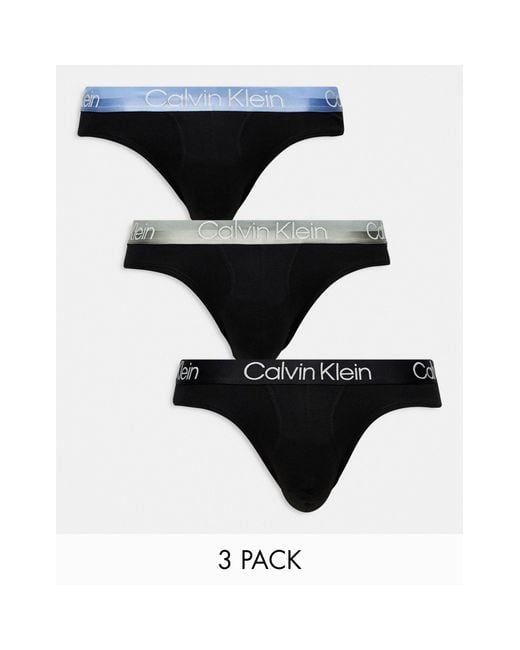 Calvin Klein Black Modern Cotton Stretch Briefs 3 Pack for men