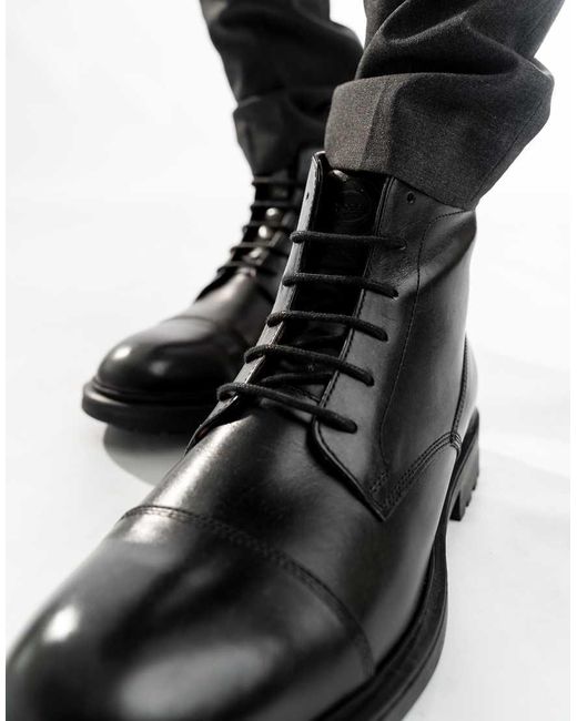 Base London Black Boulton Toe Cap Boot for men