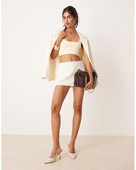 ASOS Natural Scooped Strappy Bralet With Sporty Elastic Trim
