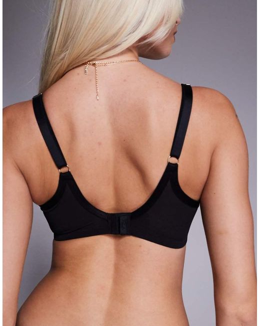 KBX Black Classic Zadie Fuller Bust Non-Padded Mesh Plunge Bra