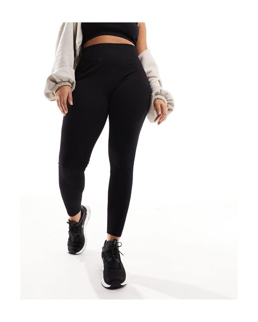 ASOS 4505 Curve Icon Seamless Rib legging With High Waist in Black