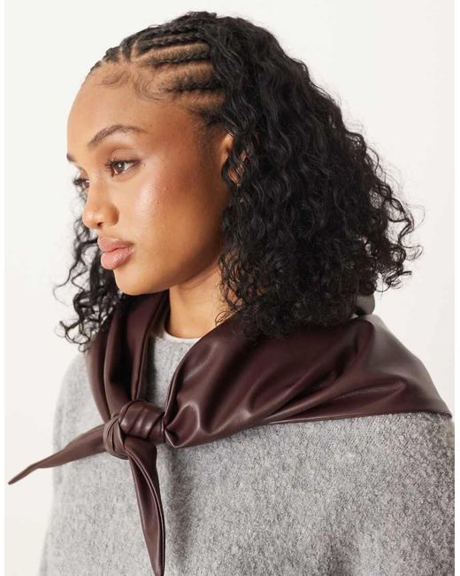 ASOS Gray Faux Leather Triangle Scarf