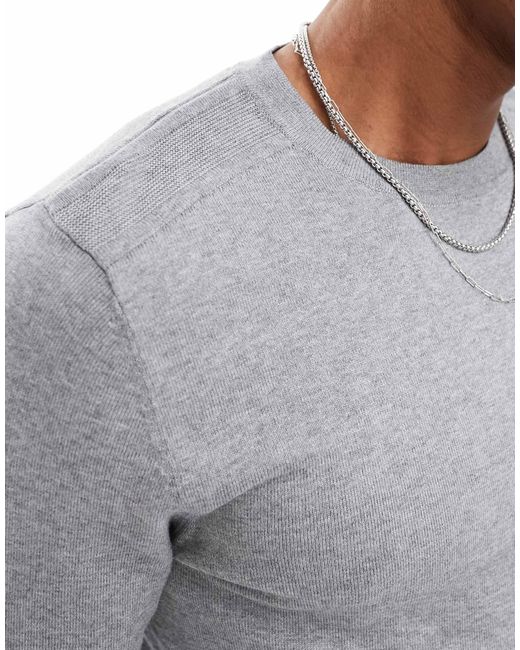 Pull ras SELECTED pour homme en coloris Gray
