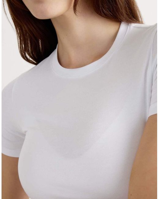 Intimissimi White Short-Sleeved Stretch Top