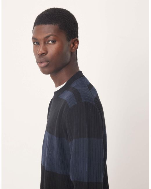 SELECTED – strickpullover aus 100% baumwolle in Blue für Herren