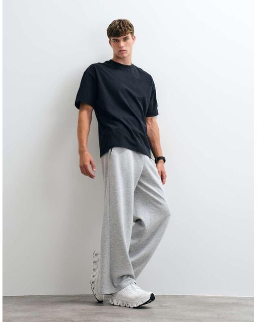 4505 Blue Heavyweight Cotton Oversized T-shirt With Back Print for men
