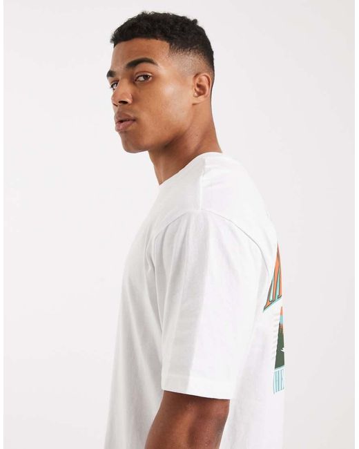 Only & Sons White Oversized Fit T-shirt With Montana Back Print for men