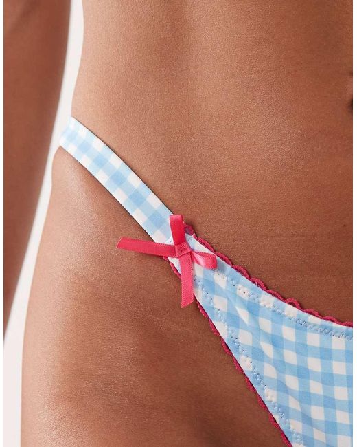 Peek & Beau Blue Bikini Bottom With Trim Detail