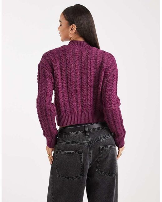 Cotton On Purple Cable Knit Jumper