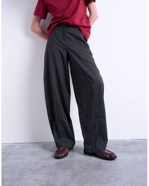 TOPSHOP Mid Rise Balloon Leg Clean Waistband Tapered Trouser