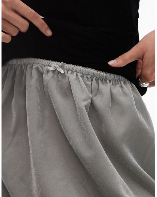 TOPSHOP White Velvet Mini Skirt