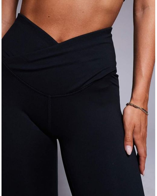 4505 Black Petite Icon Soft Touch Wrap Waist Yoga Legging
