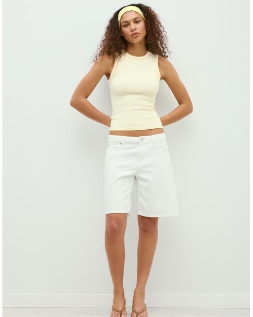 Stradivarius Basic Tanktop in het Natural