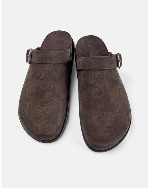 Sabots en cuir avec boucle - marron Pull&Bear pour homme en coloris Brown