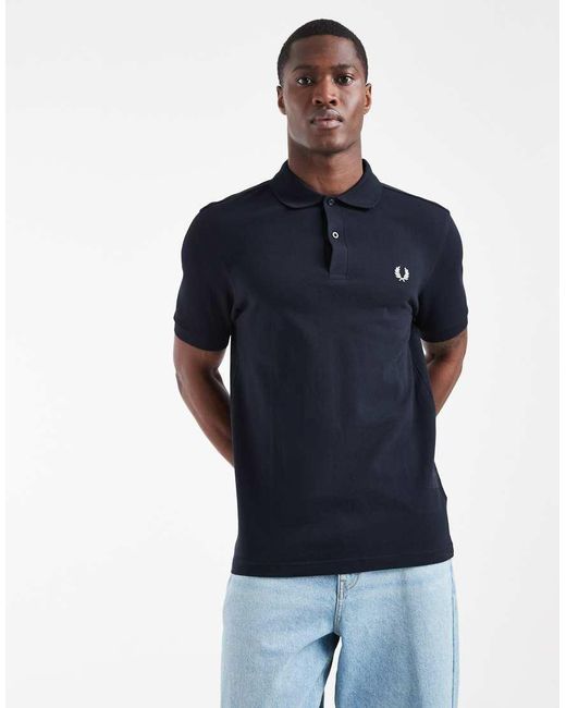 Fred Perry Blue Plain Polo Shirt for men
