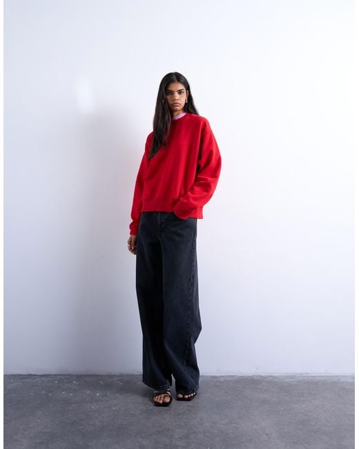 TOPSHOP Red Ultimate Sweat