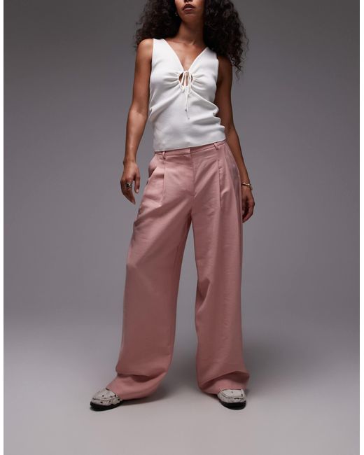 TOPSHOP Brown – premium – elegante hose aus cupro