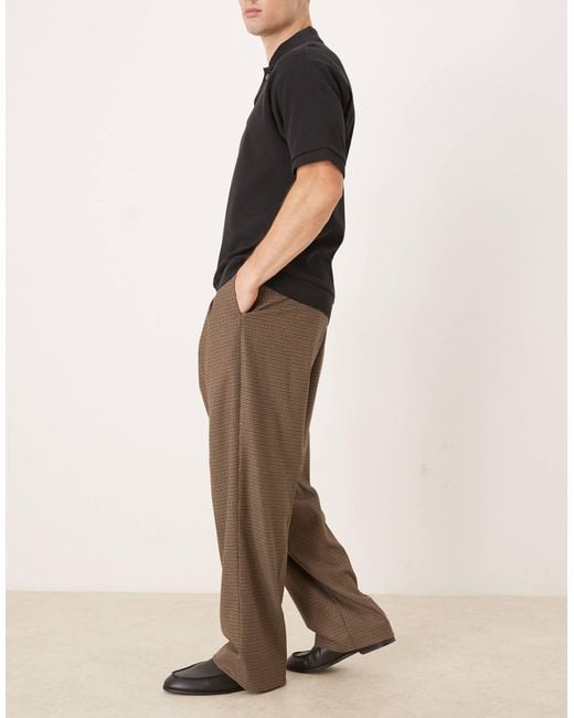ASOS Brown Smart Wide Leg Trousers for men