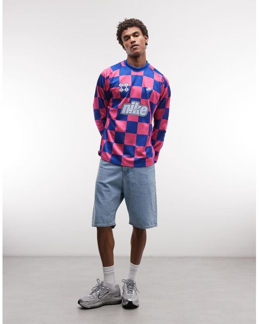 Nike Blue Futbol Checkerboard Goalie Top for men