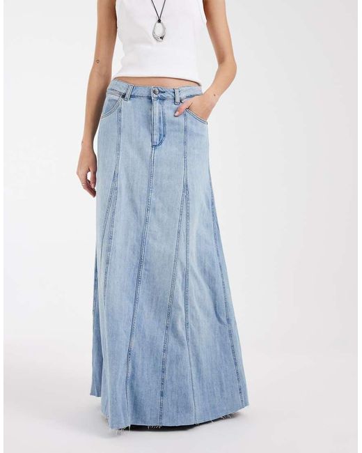 Wrangler Blue Pleated Maxi Skirt